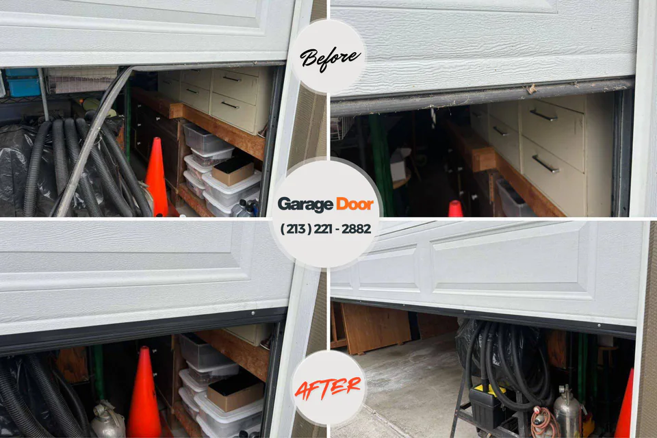 Before and after: garage door repair World Golf Village, FL